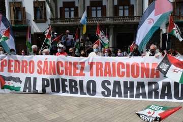 Telde secunda en la capital la concentración por la autodeterminación del pueblo saharaui/TA, Acfi Press y José Manuel García.